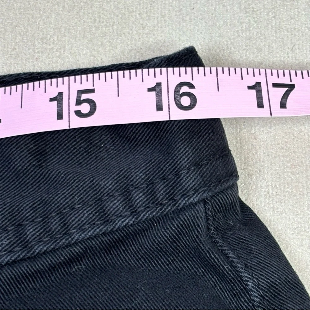 Free People Women’s Size 10 Black High Rise Wide Leg Twill Pants Pleated Trouser